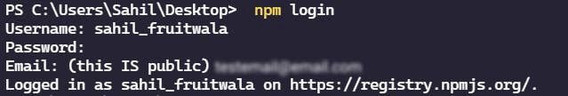 Local Login for NPM